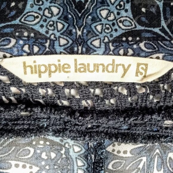 Anthro Hippie Laundry Navy Crochet Trim Kimono - Picture 4 of 6